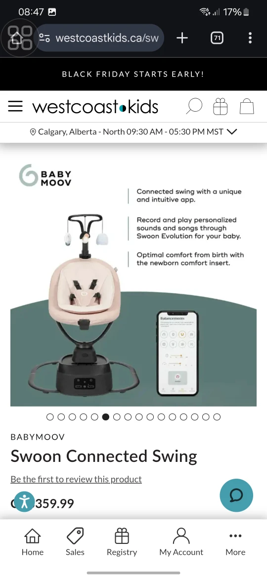 Babymoov Swoon Connected Baby Swing - photo 5