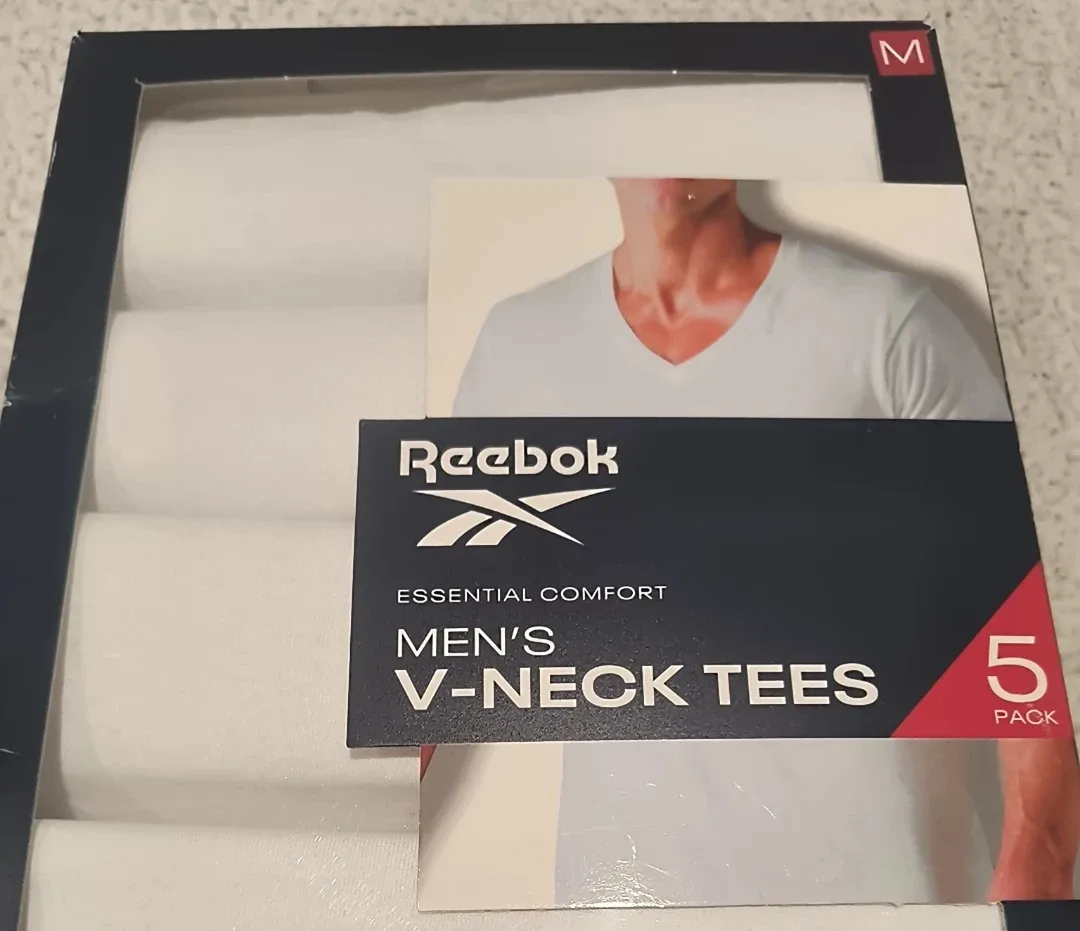 New Reebok Men's V-Neck Tees 5 Pack - Size M image indicator(6)