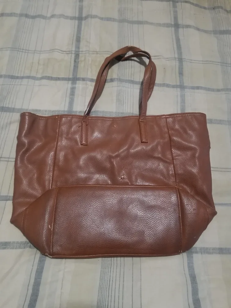 Forever 21 Brown Leather Tote Bag