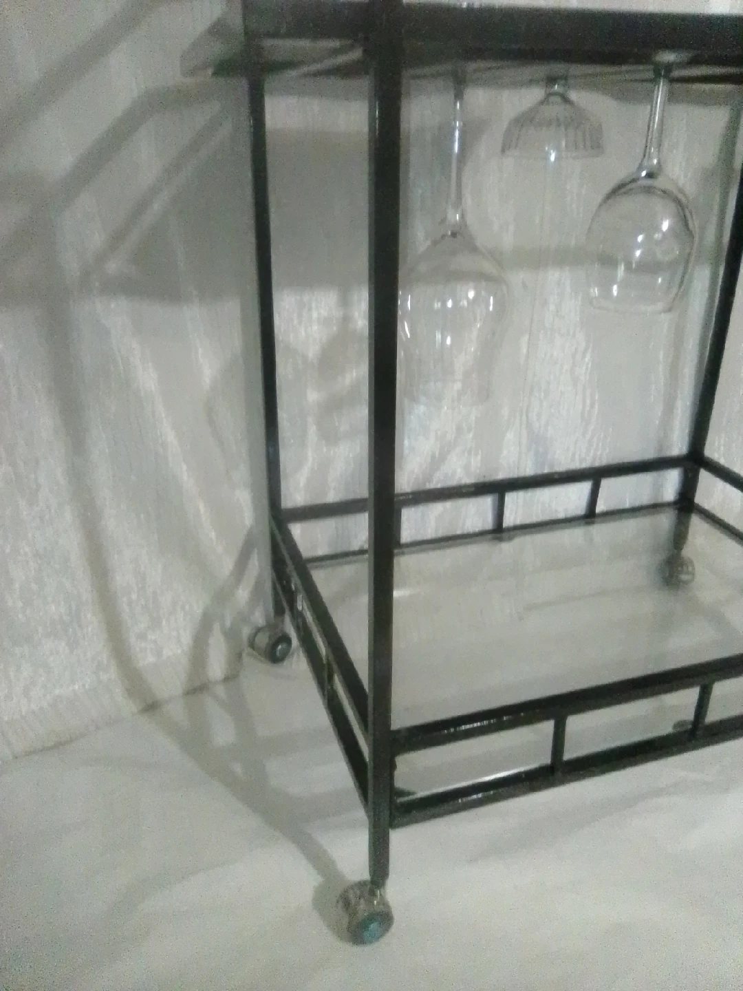 Black Metal & Glass Bar Cart - photo 3