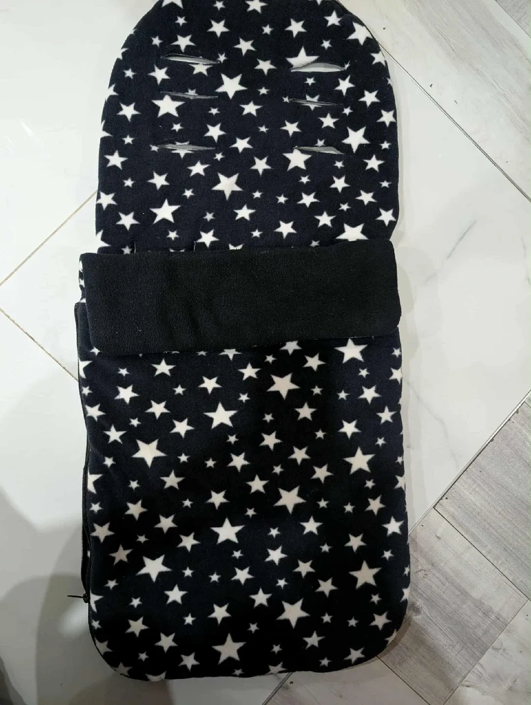 Stroller Footmuff - Black with White Stars