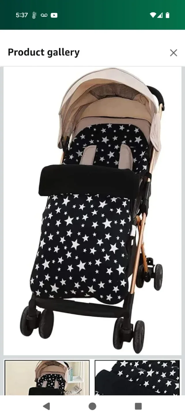 Stroller Footmuff - Black with White Stars image indicator(2)