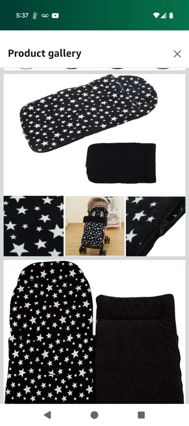 Stroller Footmuff - Black with White Stars image indicator(3)