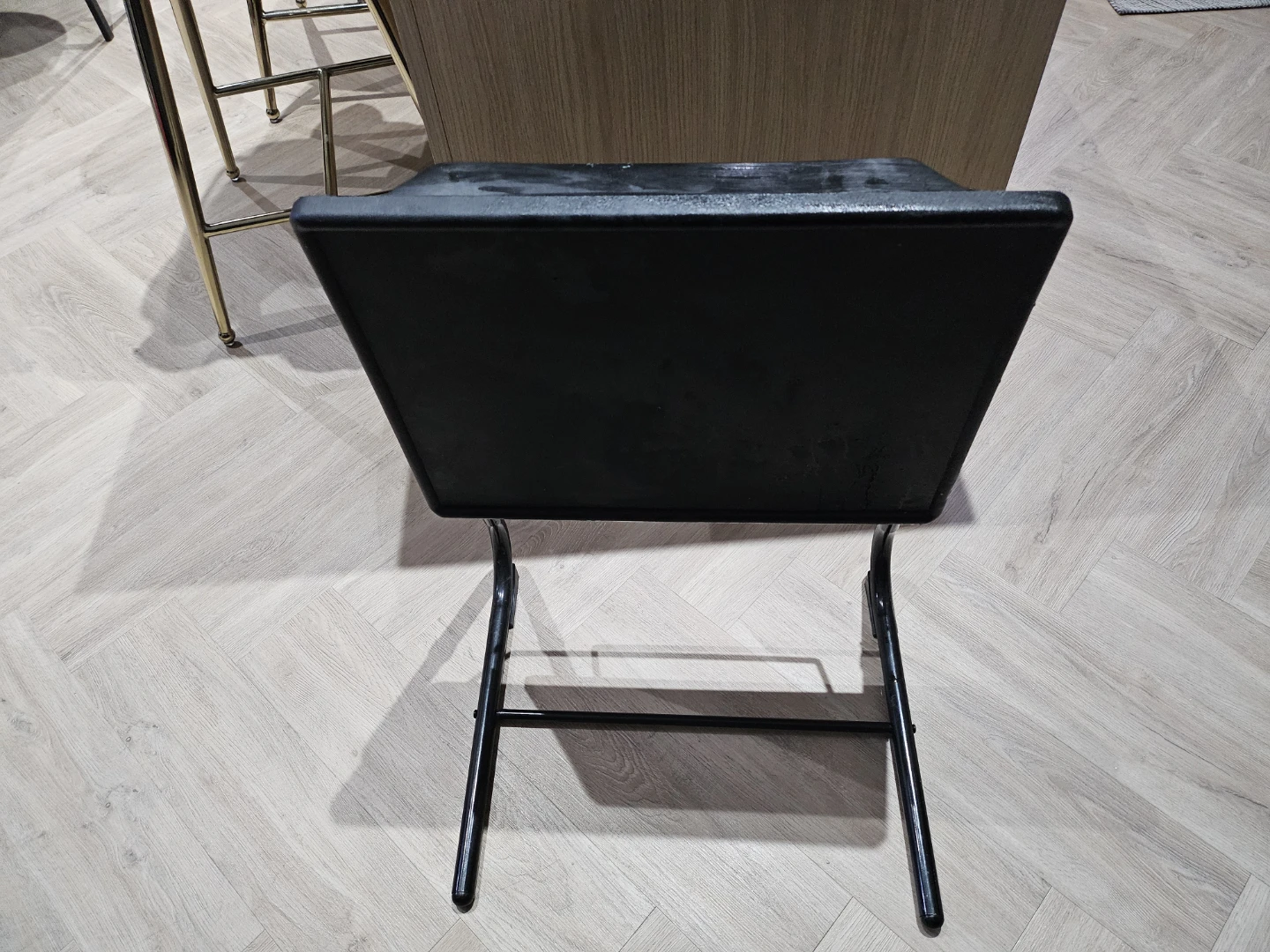 Folding Table with Cup Holder - Black