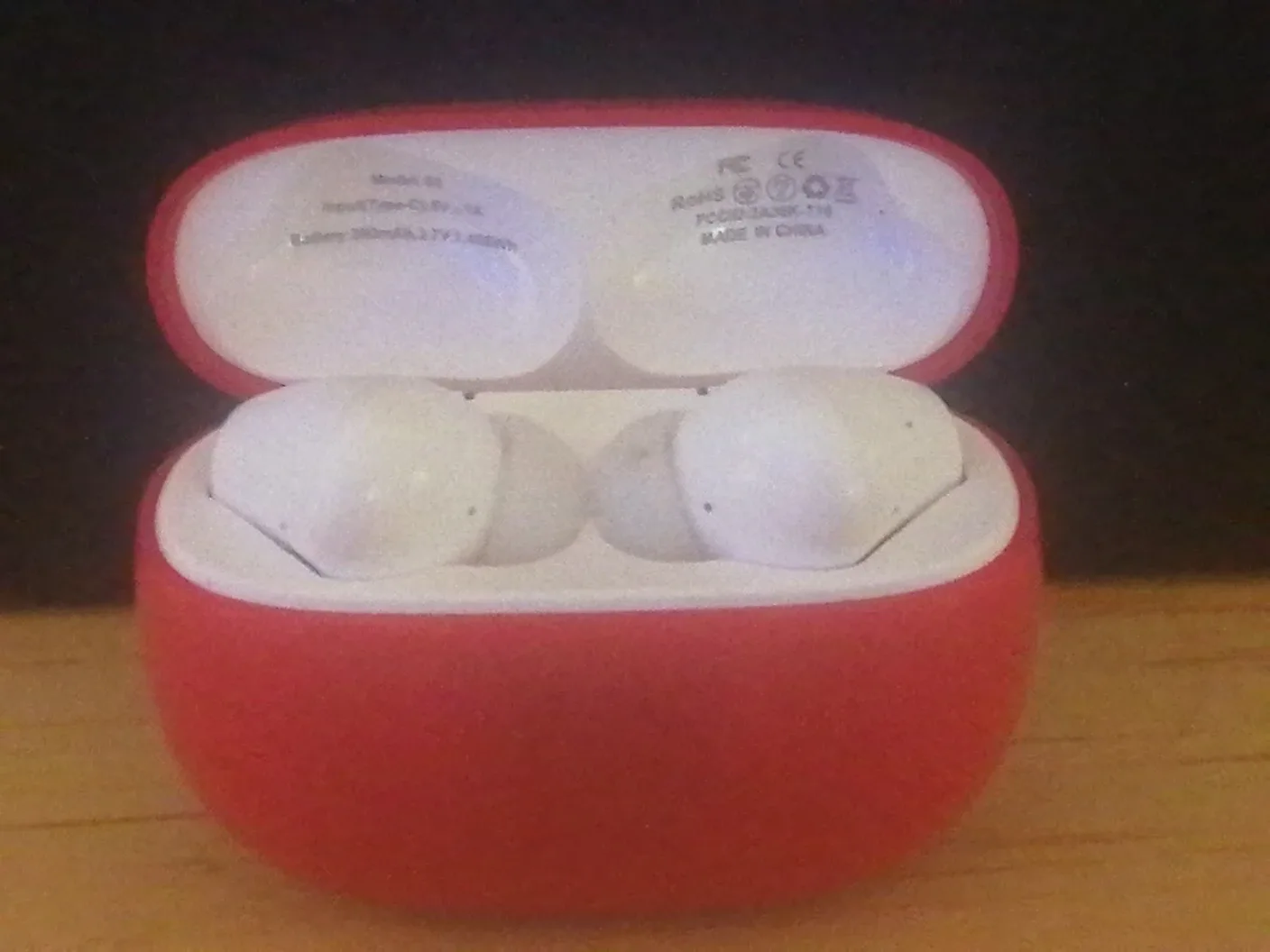 Red Wireless Earbuds Bluetooth image indicator(2)