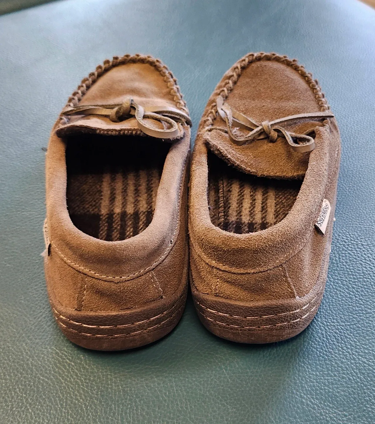 Kids boys SoftMoc Brown Moccasin Slippers Size 2M image indicator(5)