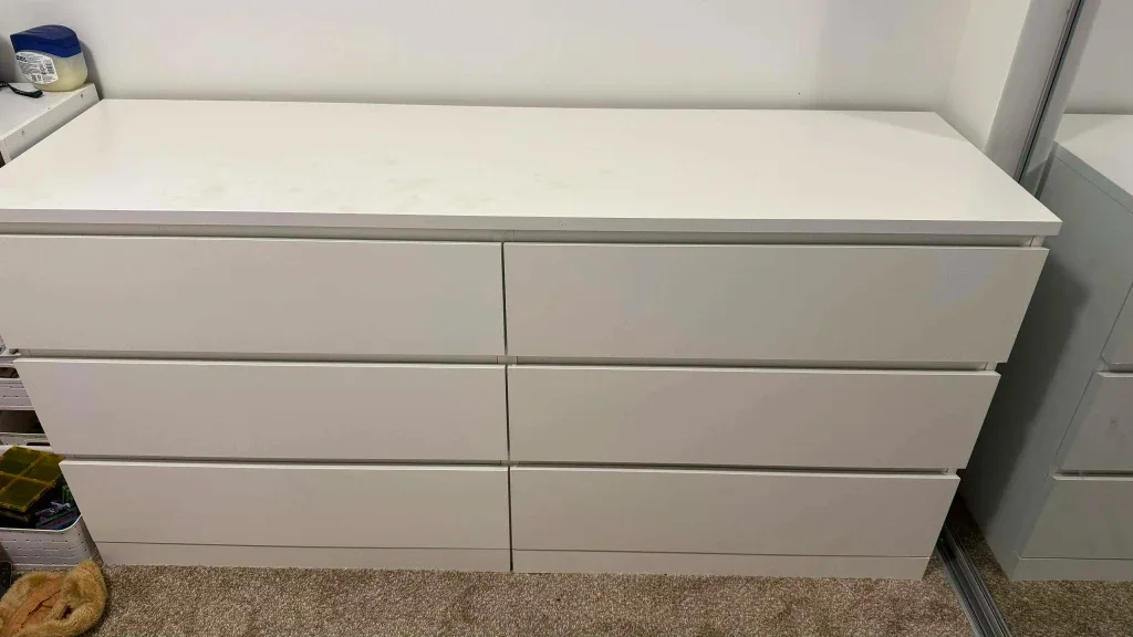 IKEA Malm White Dresser _ 6 drawers