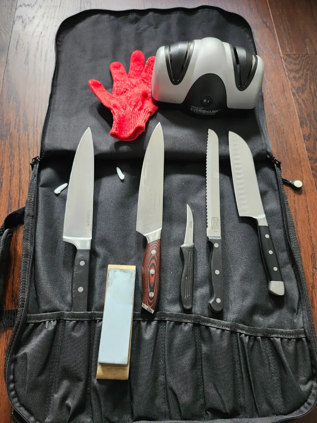 Knife Set w/ EverSharp Electric Sharpener