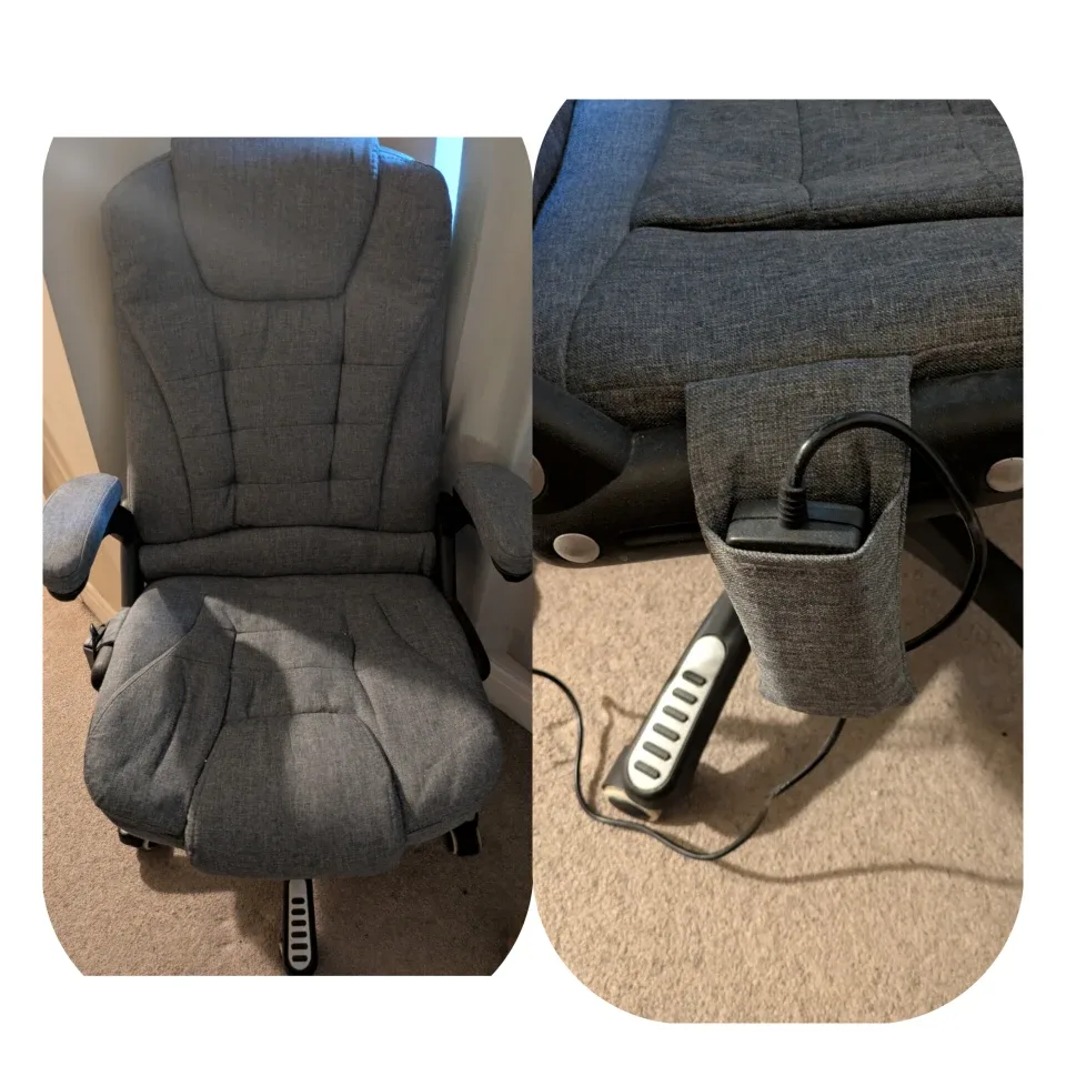 Grey Fabric  Office Chair with Massager