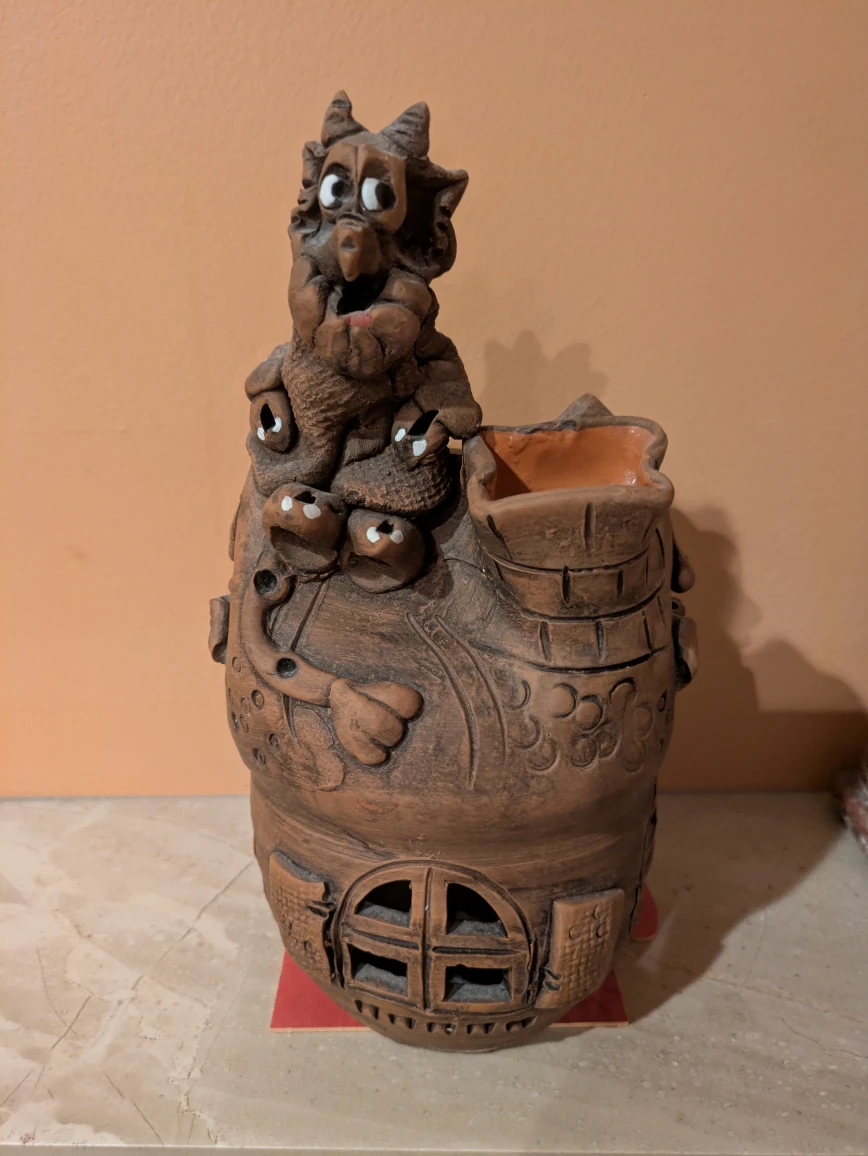 Clay Dragon House Candle Holder - photo 3