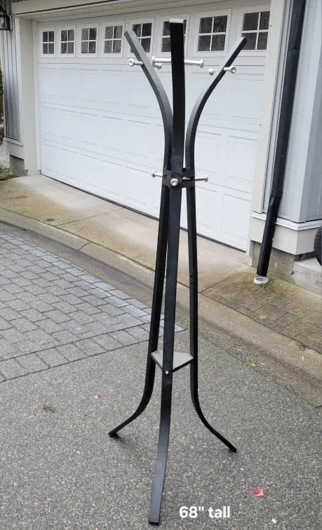 Black Metal Coat Rack - 68" Tall