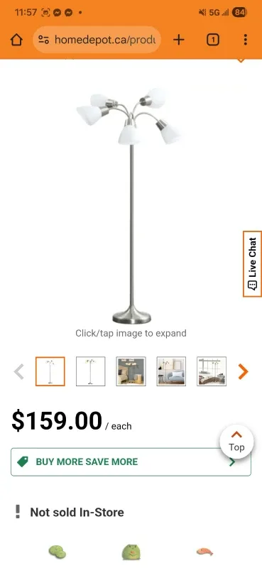 Hampton Bay 5-Light Floor Lamp image indicator(4)