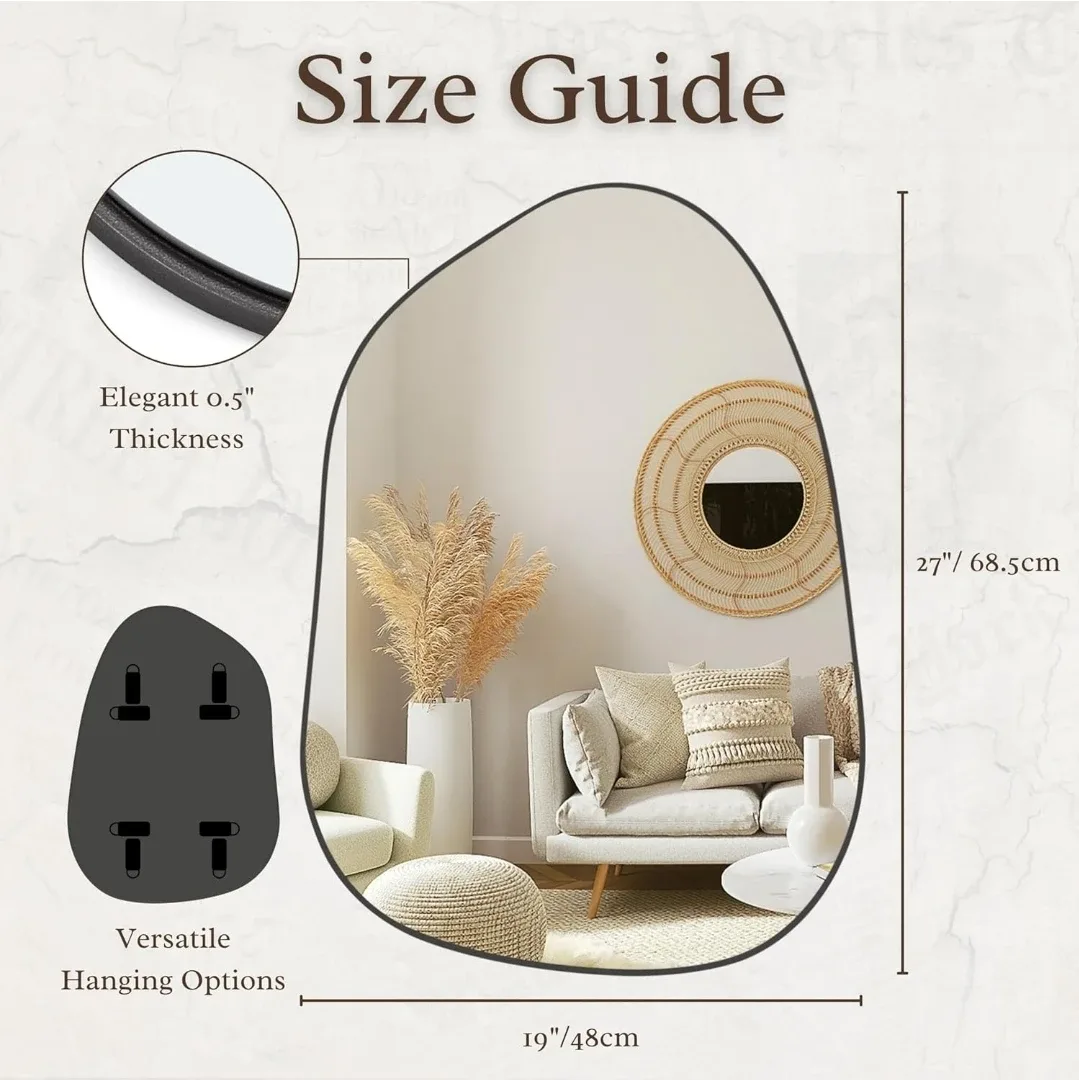 Irregular Wall Mirror - Black, 27"x19" image indicator(2)