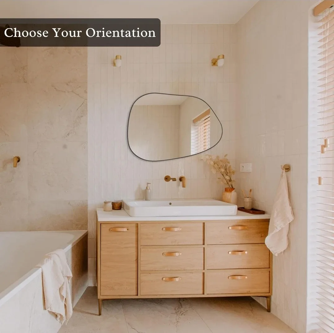 Irregular Wall Mirror - Black, 27"x19" image indicator(4)