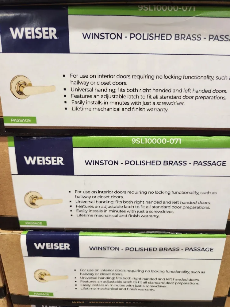 Weiser Winston Polished Brass Passage Door Lever