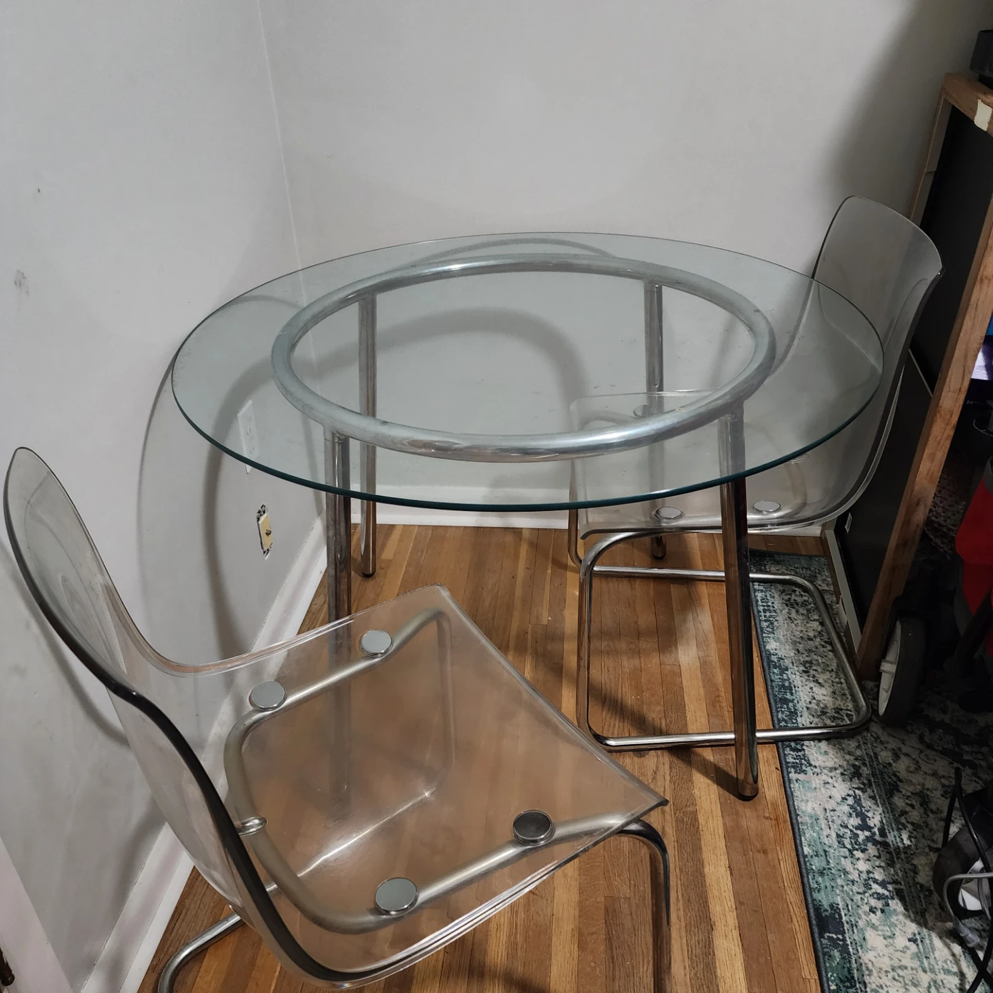 Glass Top Dining Table with Two Chairs - photo 2