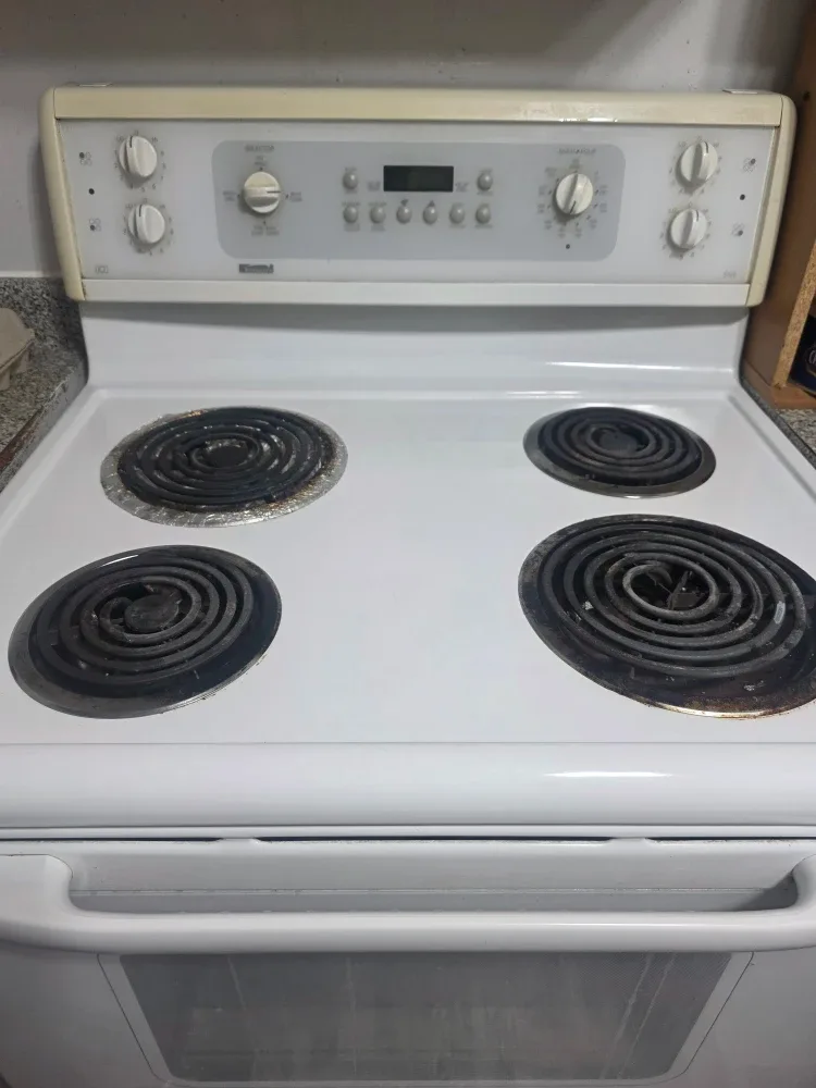 White Electric Coil Top Range