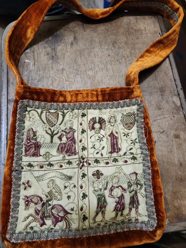 Vintage Tapestry & Velvet Shoulder Bag thumbnail