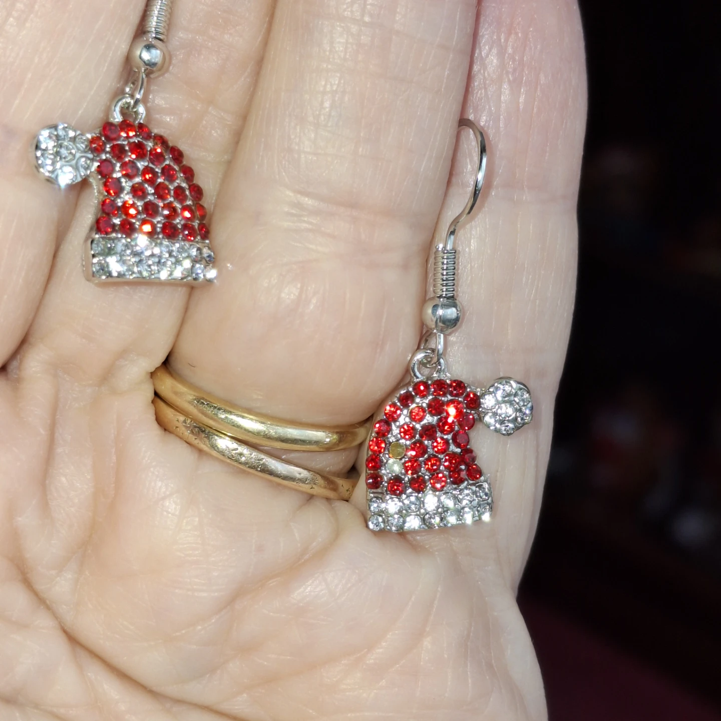 Santa Hat Dangle Earrings - Festive & Fun!