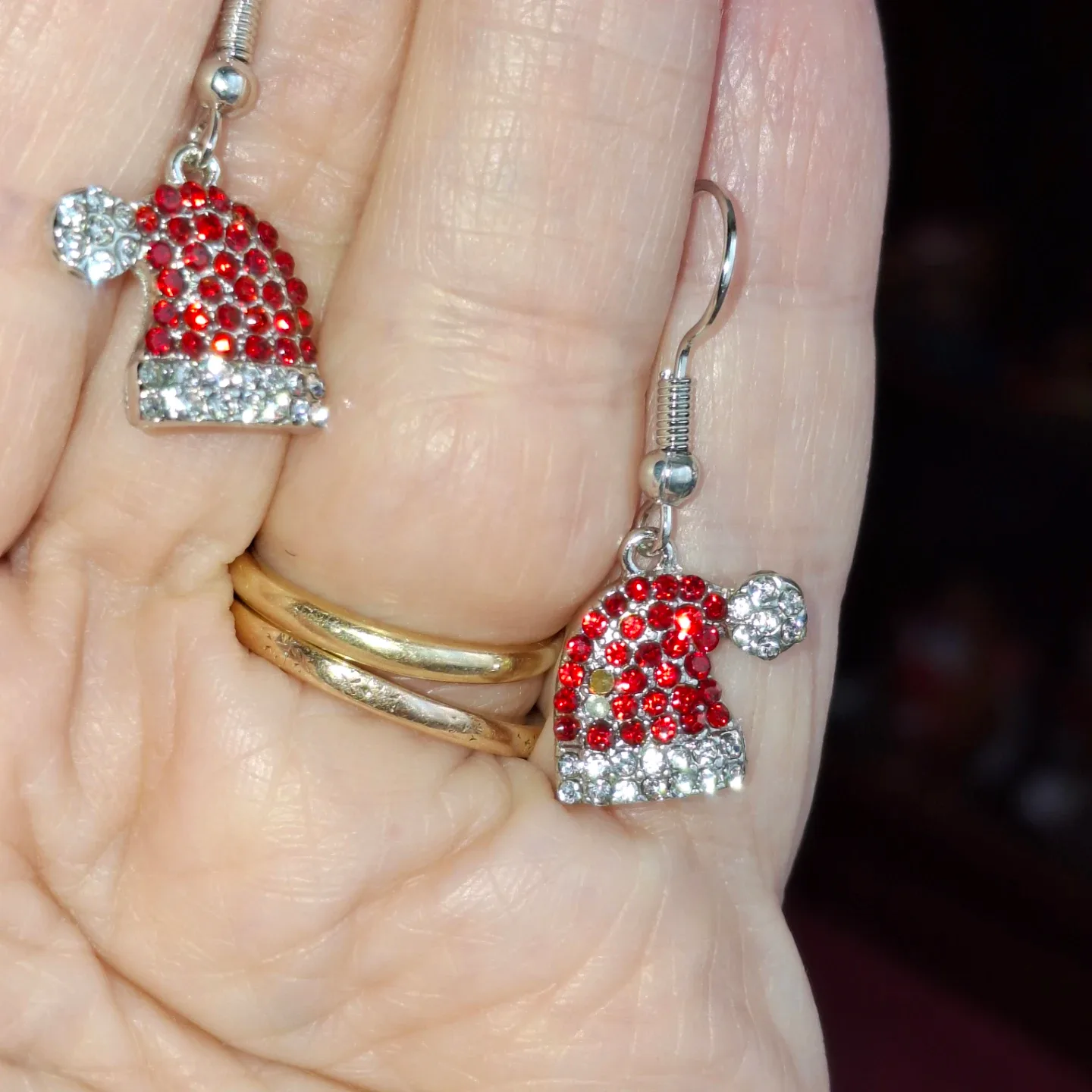Santa Hat Dangle Earrings - Festive & Fun! thumbnail