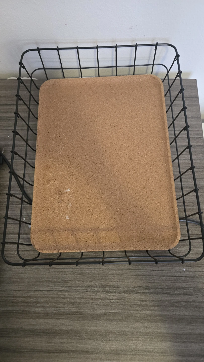 Black Wire Basket with Cork Bottom