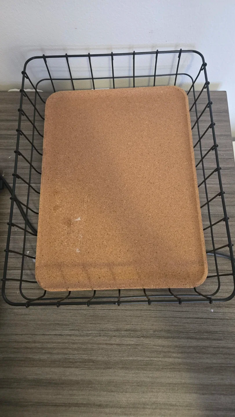 Black Wire Basket with Cork Bottom