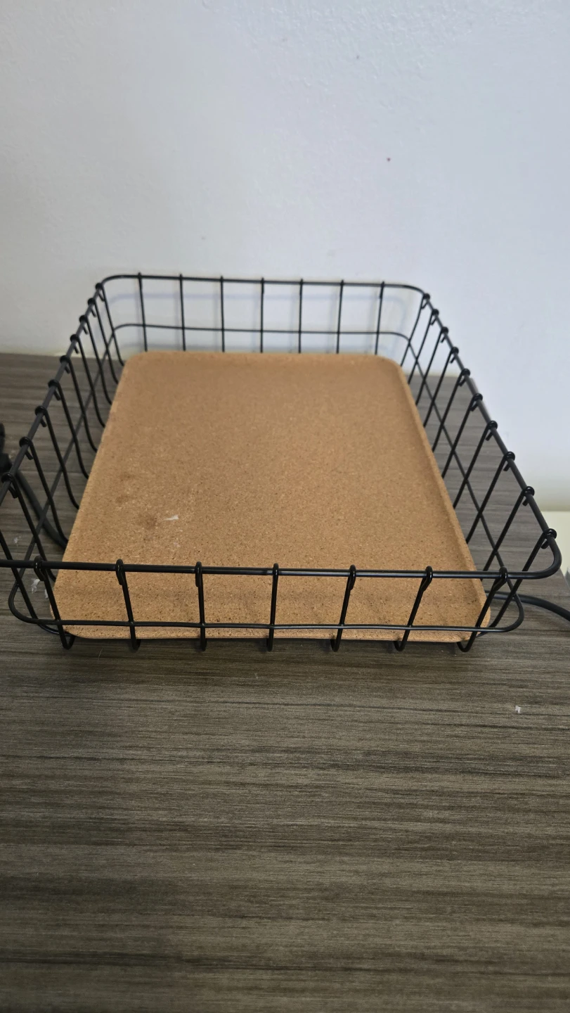 Black Wire Basket with Cork Bottom - photo 2