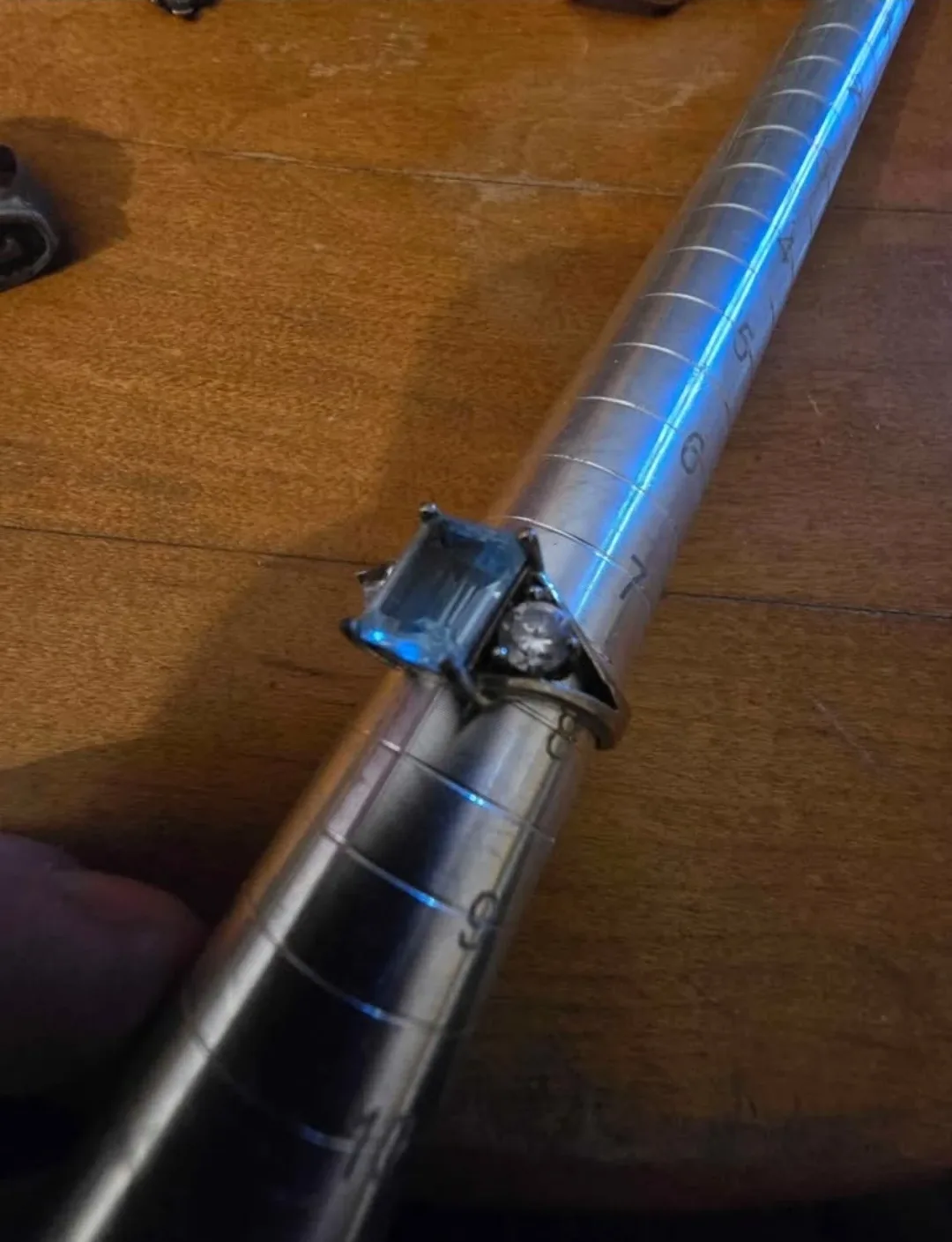 Vintage Sterling Silver Blue Stone Ring image indicator(5)