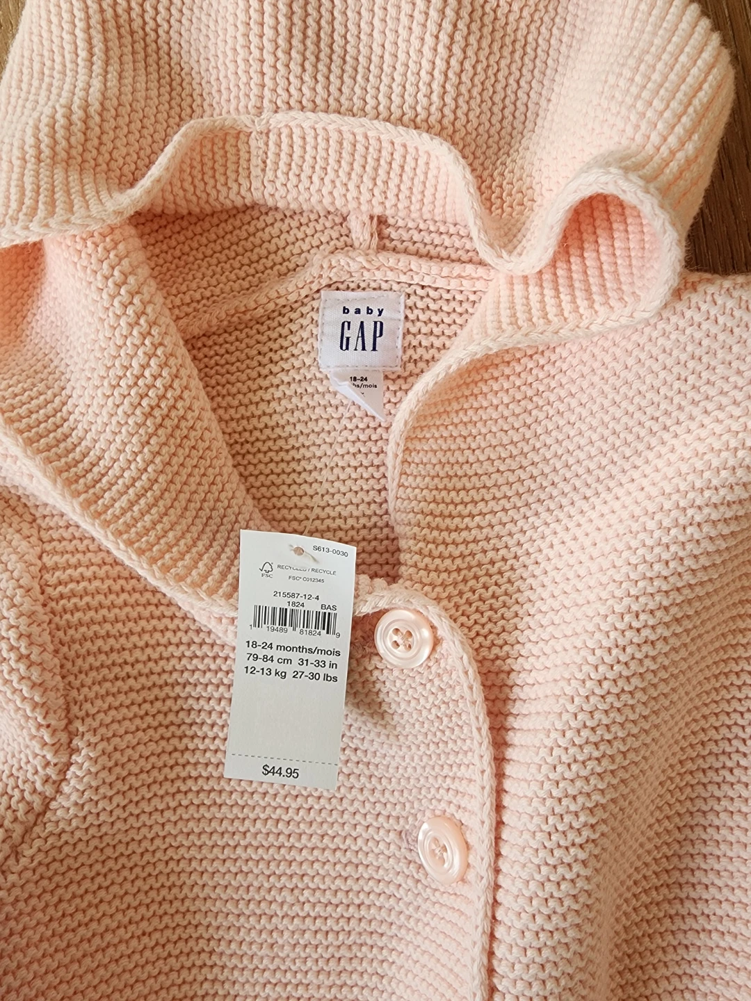 Baby Gap Knit Hoodie Cardigan - 18-24 Months - photo 2