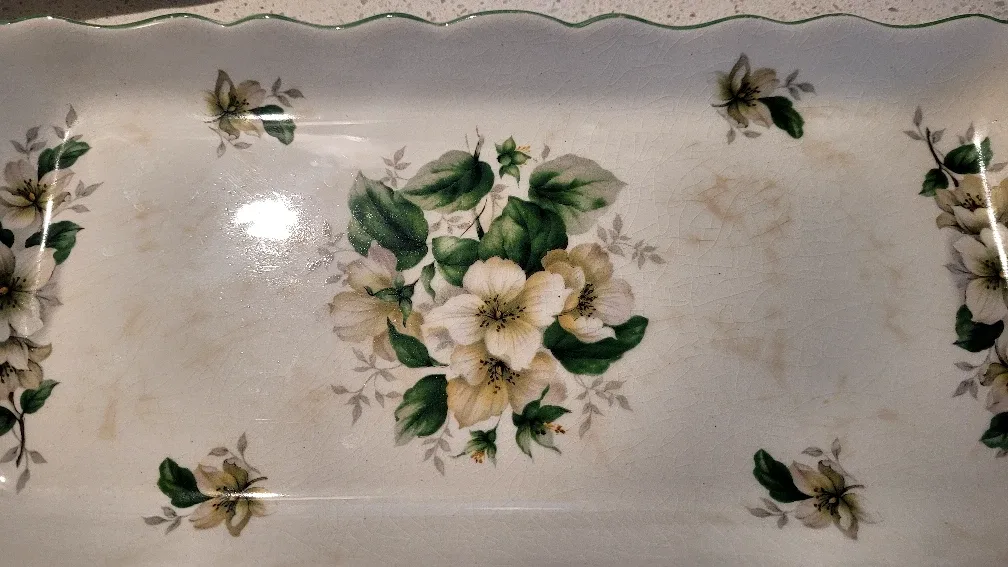 CIRCA 1950'S  FLORAL SANDWICH  TRAY