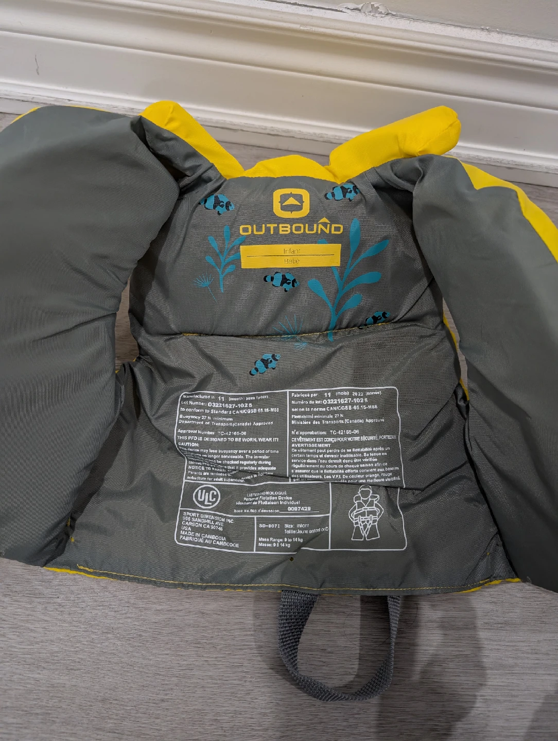 Outbound Infant Life Jacket - Yellow - photo 3