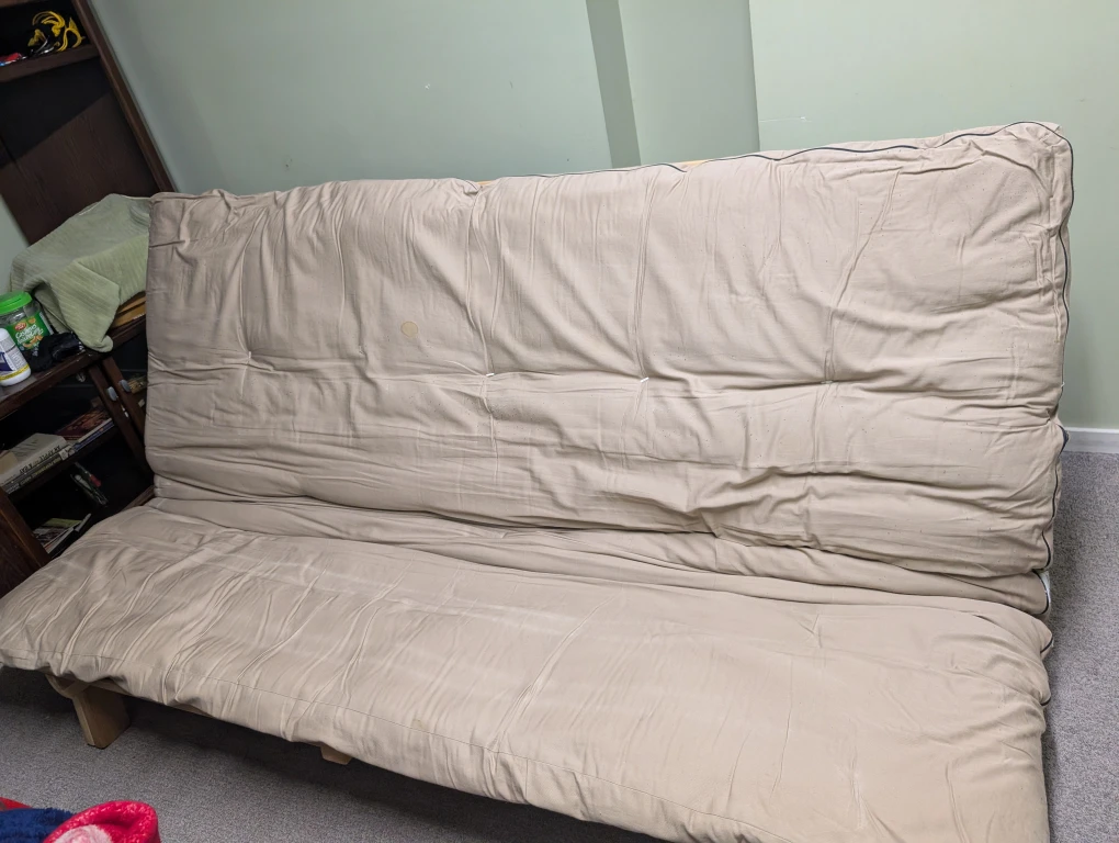 Futon Frame with Mattress - Beige - photo 3