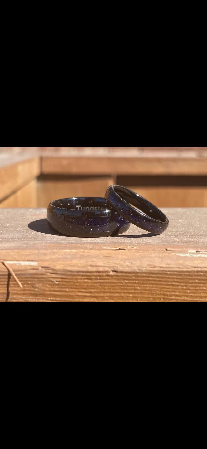 deep space couples tarnish free ring set with ring box image indicator(5)