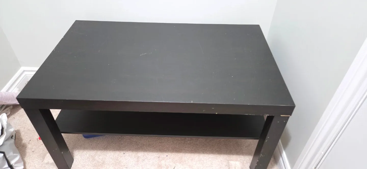 Black Side Table with Shelf