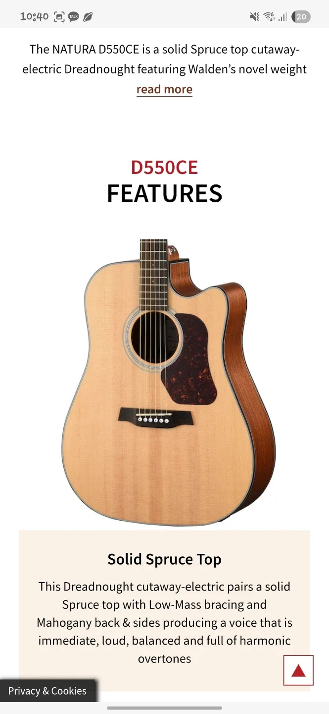 Walden Natura D550CE Acoustic-electric Guitar image indicator(8)