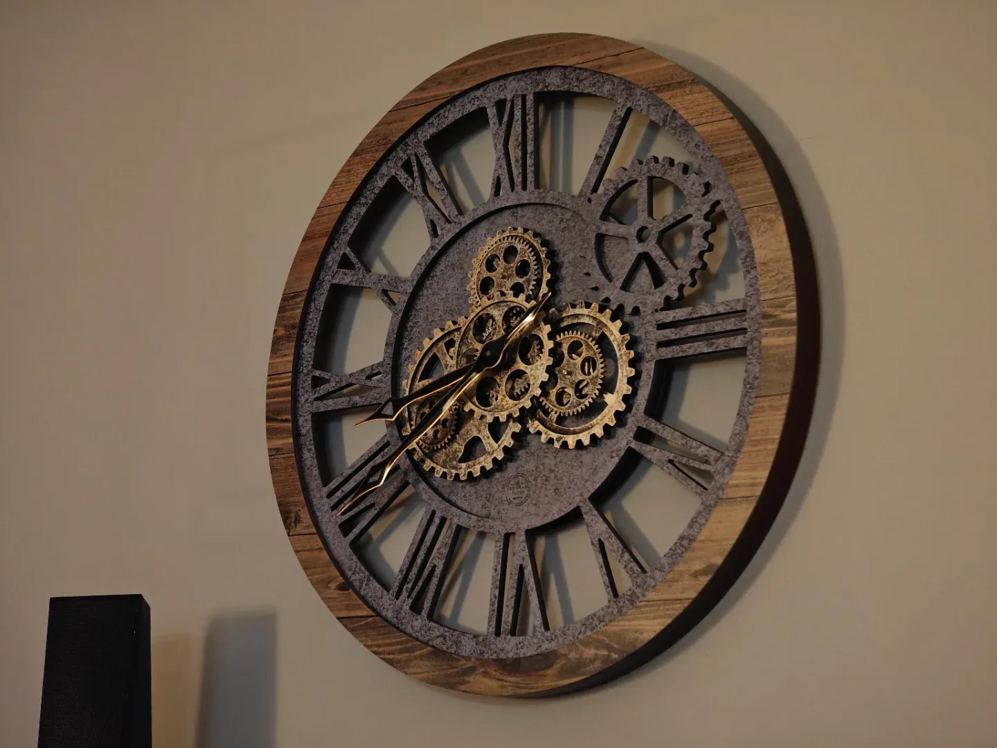 Gear Wall Clock Vintage Industrial Oversized Rustic Farmhouse