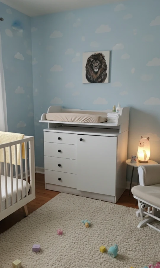 White Changing Table Dresser
