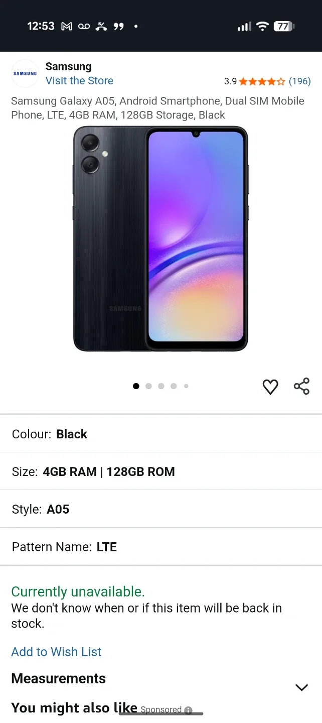 Samsung Galaxy A05 Dual Sim Black - BRAND NEW! image indicator(6)