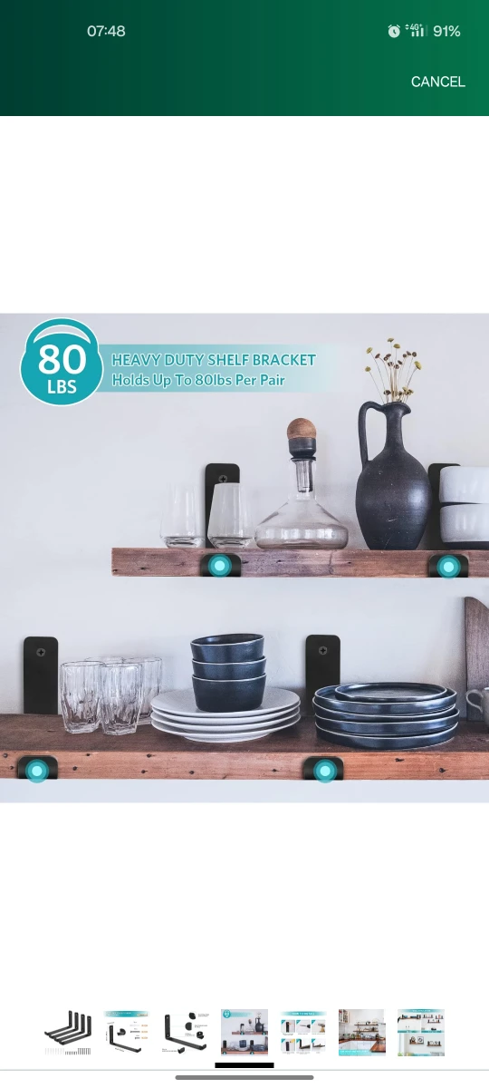 Shelf Bracket 10" x 5.5" - black heavy duty  - 10pc available - photo 4
