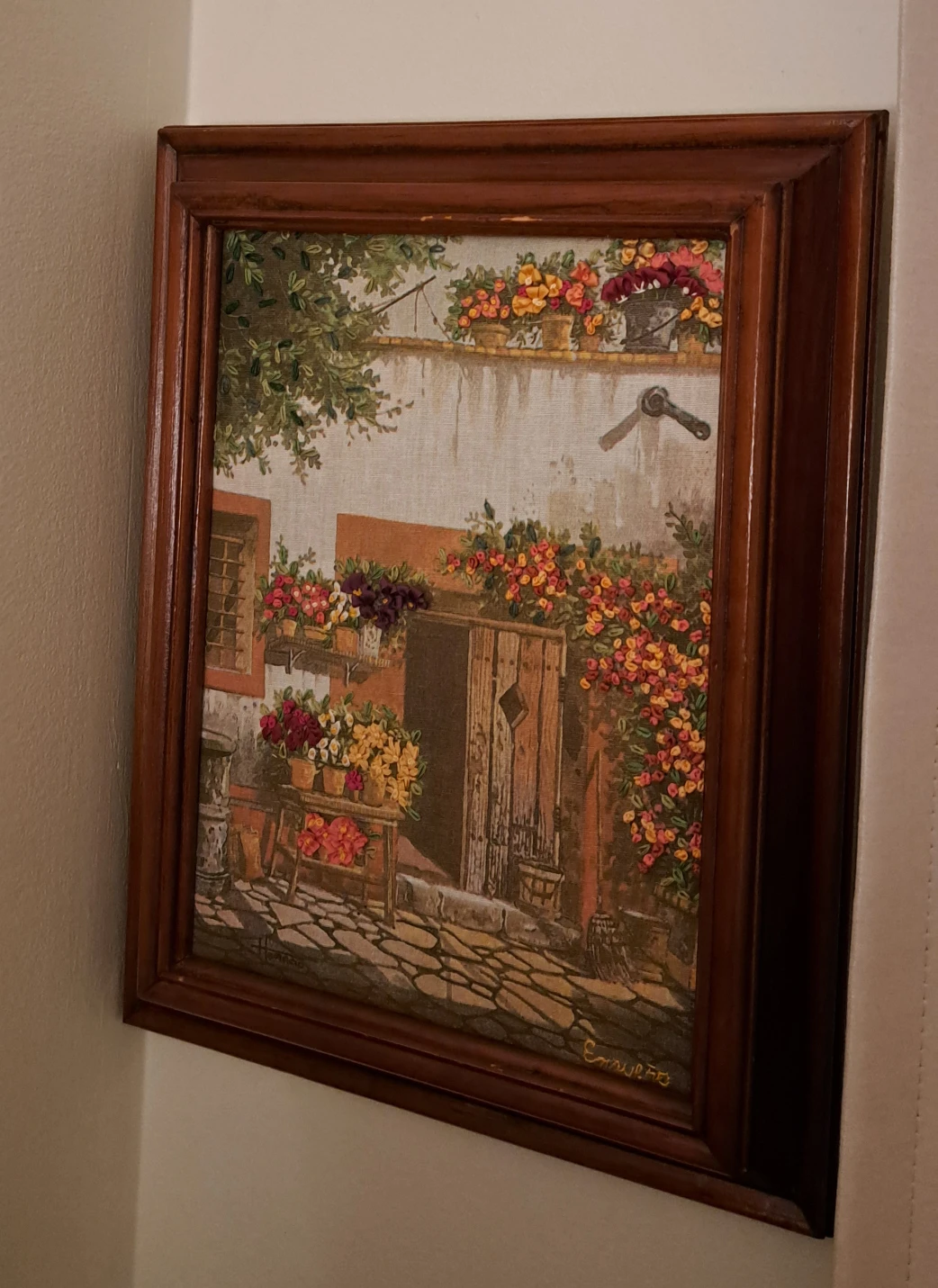 Framed Floral Tapestry