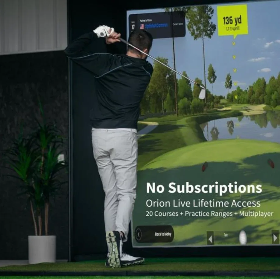 Entire Golf Sim Set up. Optishot Nova image indicator(2)