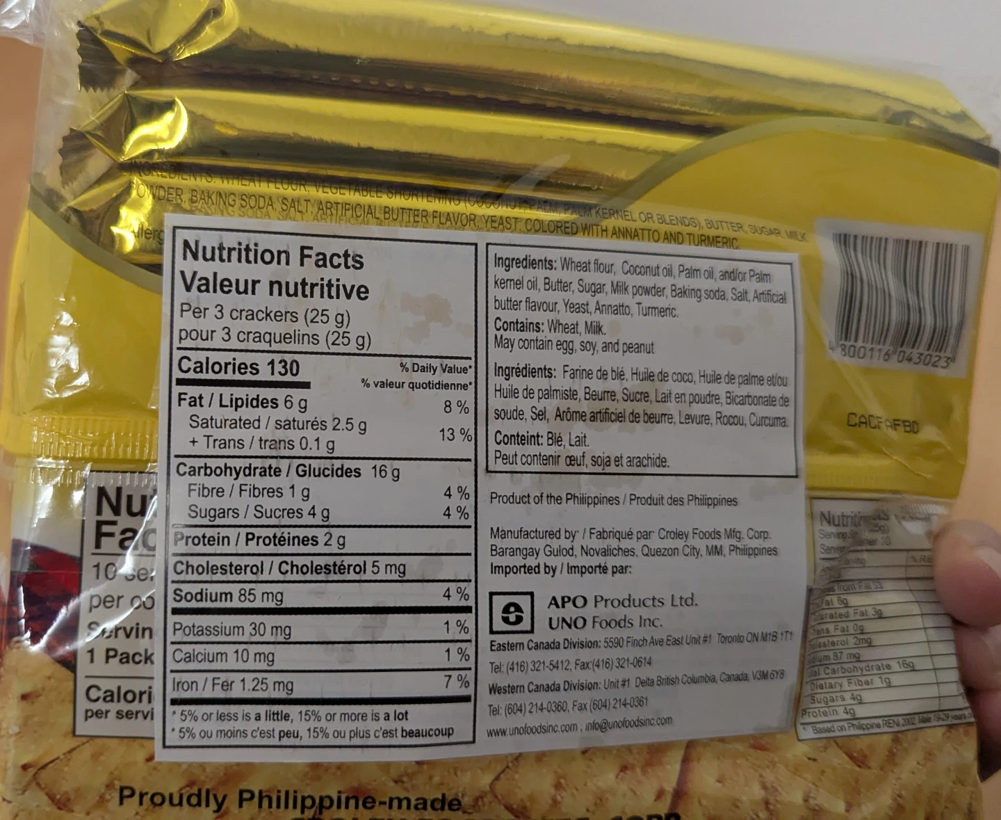Brand New Croley Foods Butter Cream Crackers (10 Packs) - photo 2