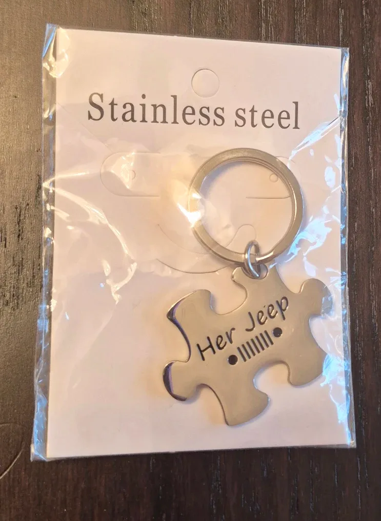 New 'Her Jeep' stainless steel keychain.