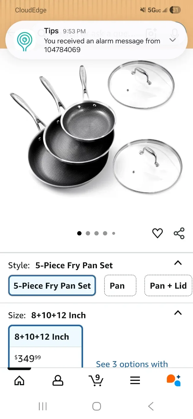 New Nonstick Fry Pan Set - 8, 10, 12 Inch