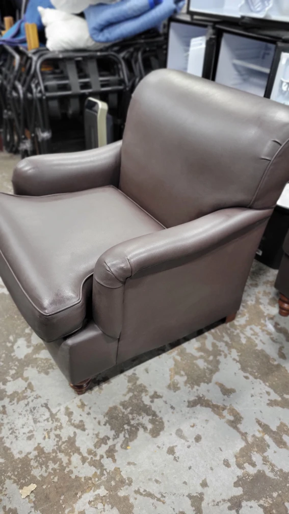 Brown Faux Leather Armchair - photo 2