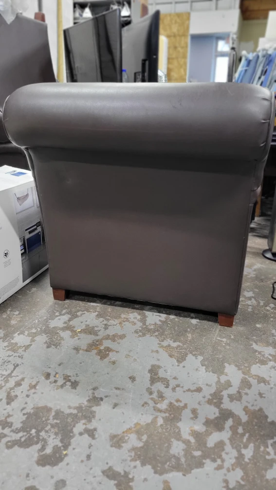 Brown Faux Leather Armchair - photo 4