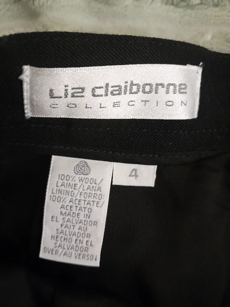 New Liz Claiborne Collection Black Wool Skirt image indicator(4)