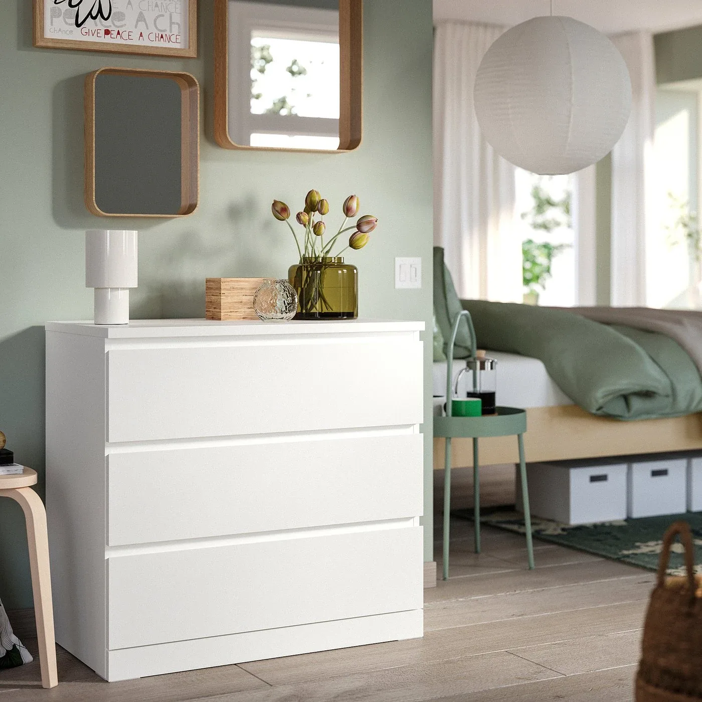 IKEA Malm White 3-Drawer Dresser