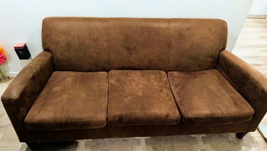 Brown Suede-like Sofa image indicator(2)