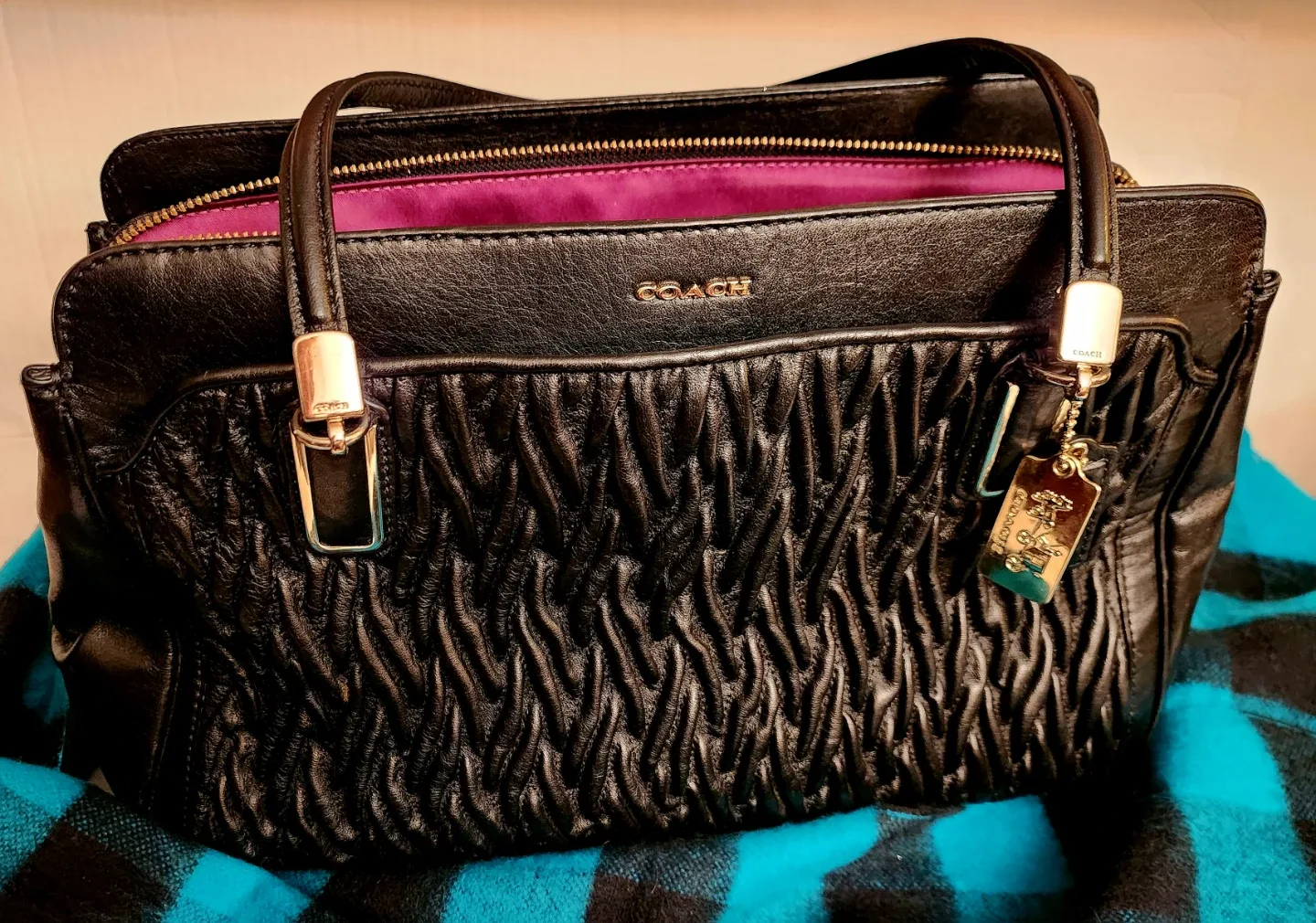 Coach Black Leather Purse thumbnail